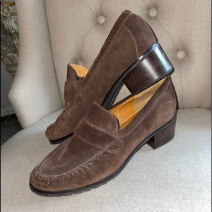 Brown Suede Loafers - Women's Classic Penny Loafers